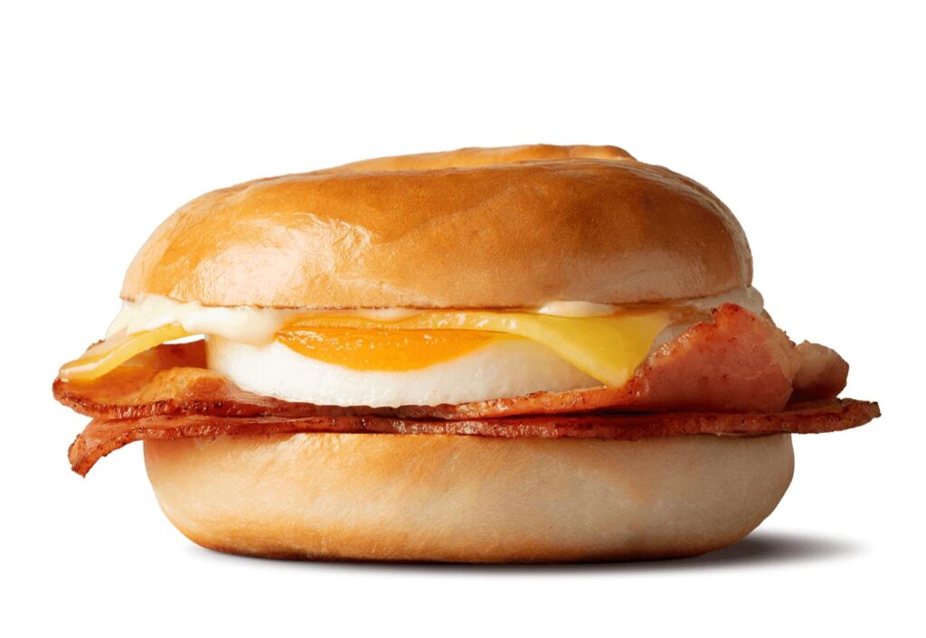 McDonald's Bacon ‘N Egg Bagel with Plain Bagel