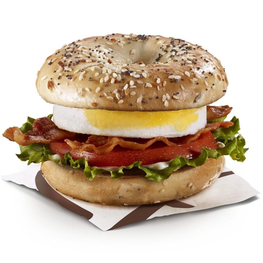 McDonald's Egg BLT Bagel with Everything Bagel