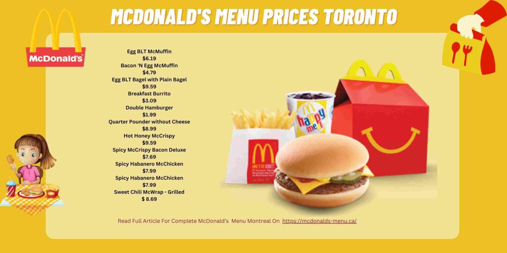 McDonald's Menu Toronto