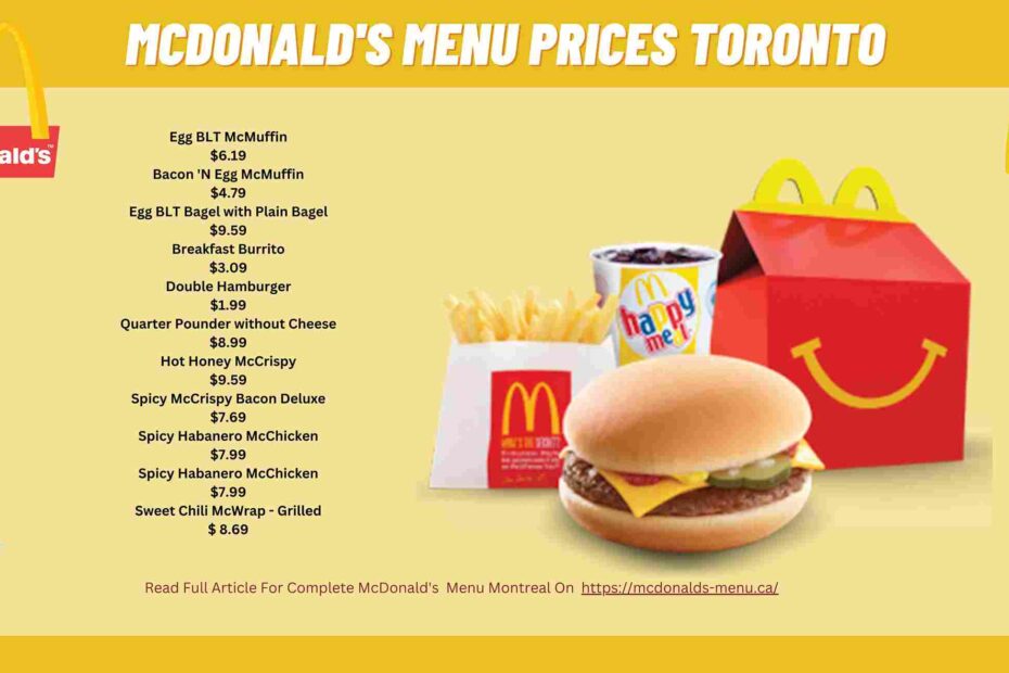 McDonald's Menu Toronto